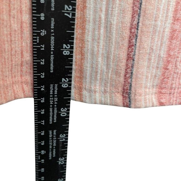 Above & Beyond Blouse Women's 2X Pink Striped Round Neck Short Sleeve Top - Picture 6 of 9